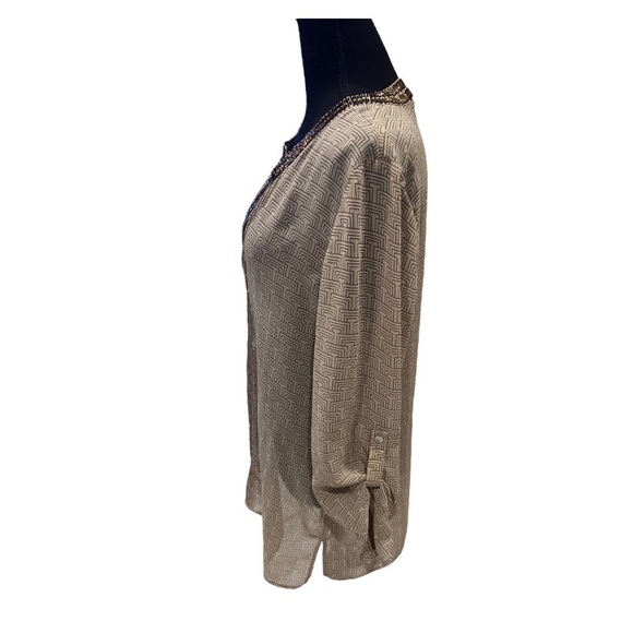 Chico’s Crafted Artisan Emery sheer beaded Top 2 (12US) - Picture 3 of 11